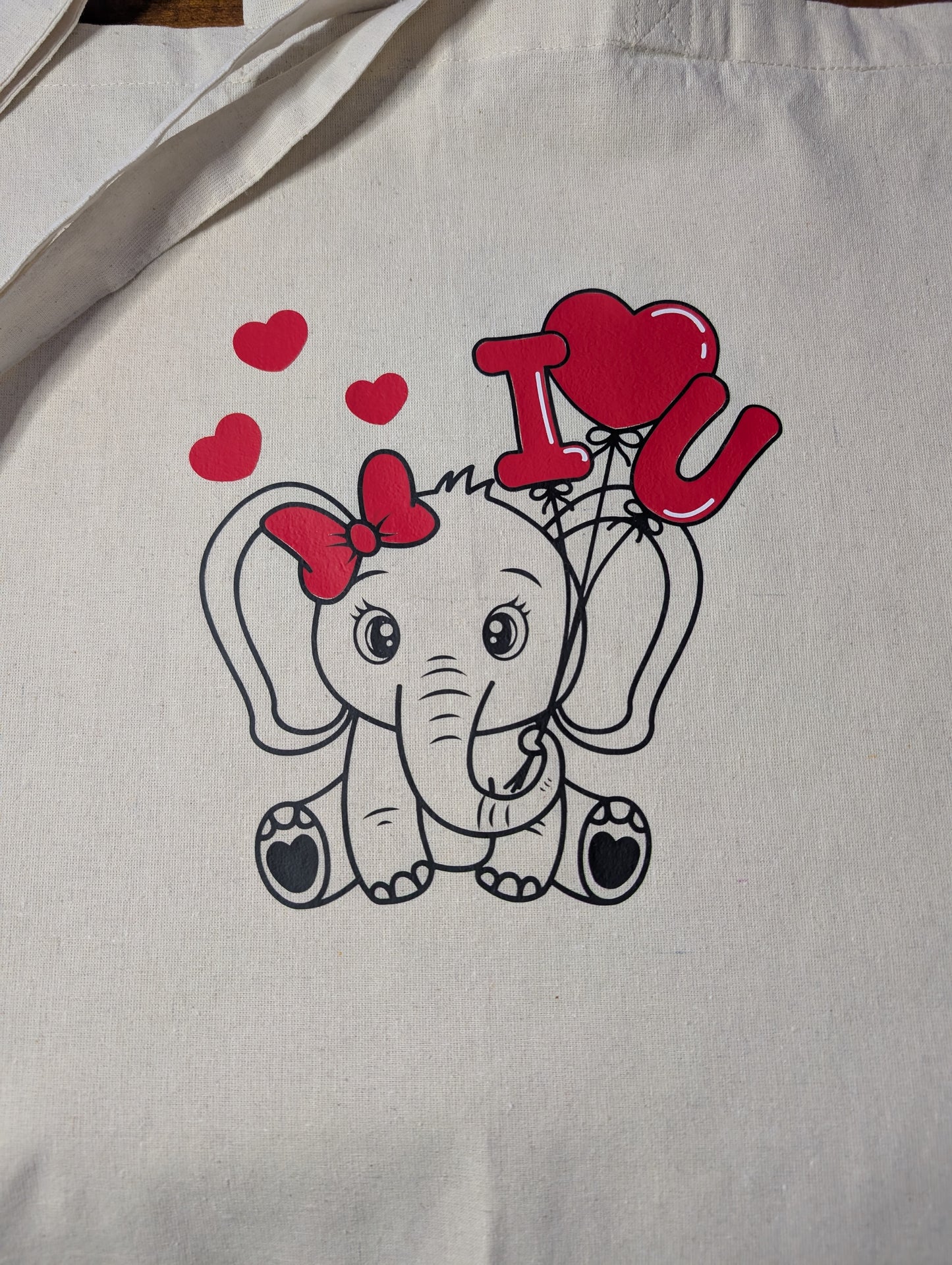 Elephant with Bow Tote Bag